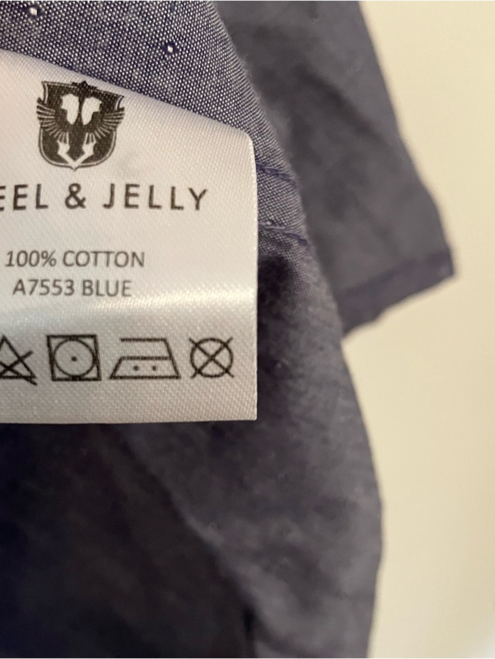 Steel & Jelly London Men's Button Down Sz. M Dress Shirt Blue Contrast Cuff - Picture 3 of 9